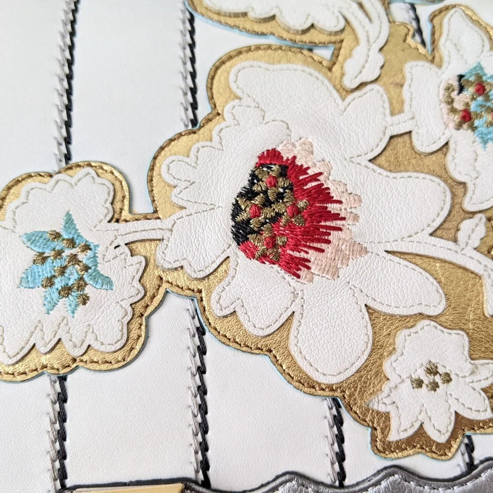 Fendi Kan I Bag Embroidered Studded Leather Bag